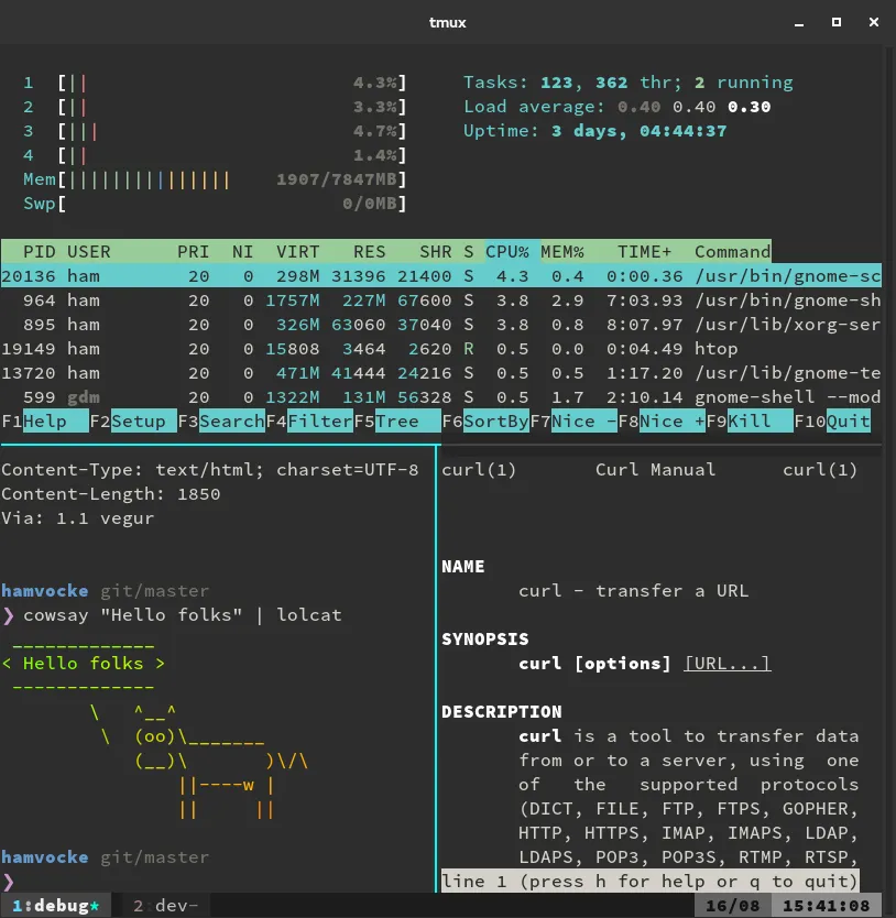 tmux in action
